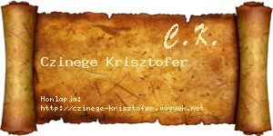 Czinege Krisztofer névjegykártya