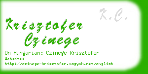 krisztofer czinege business card